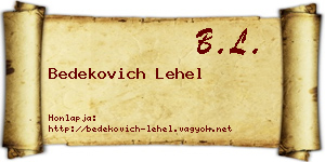 Bedekovich Lehel névjegykártya